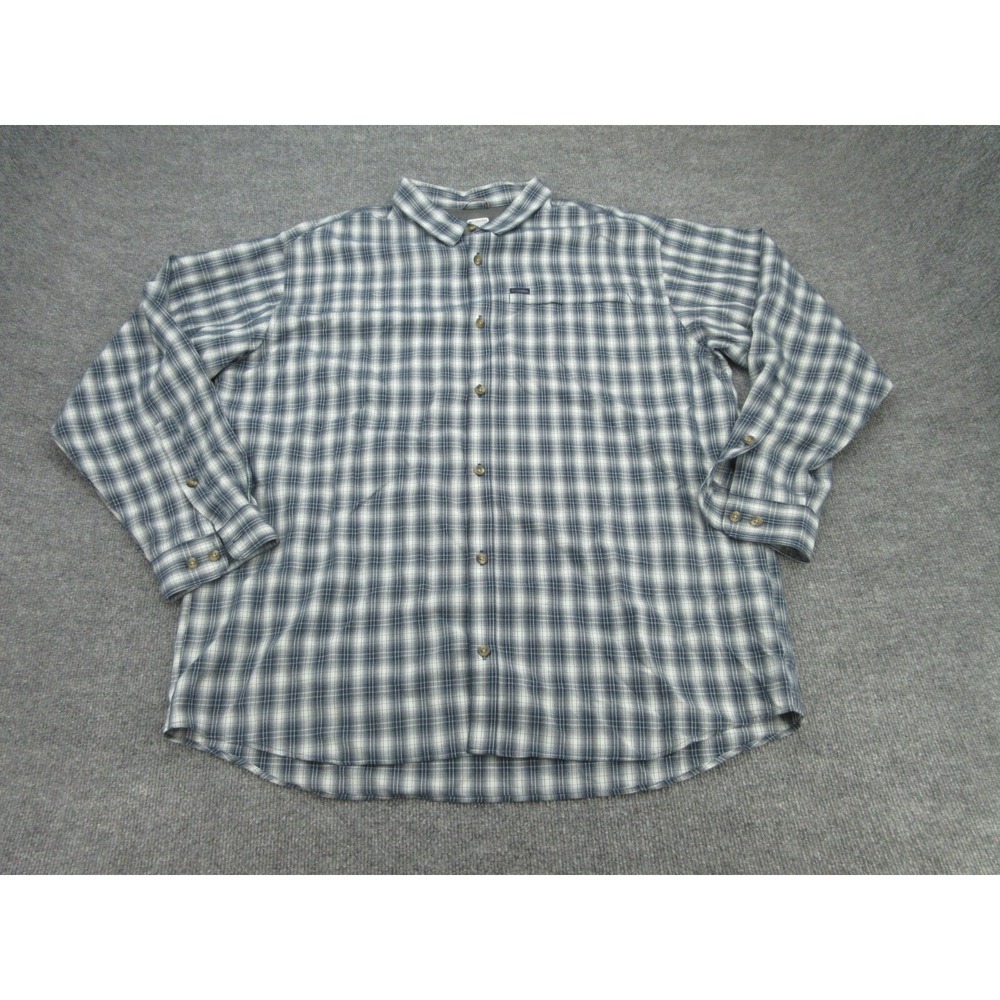Columbia Mens Shirt Regular Fit Blue Plaid Long Sleeve Button Down XXL